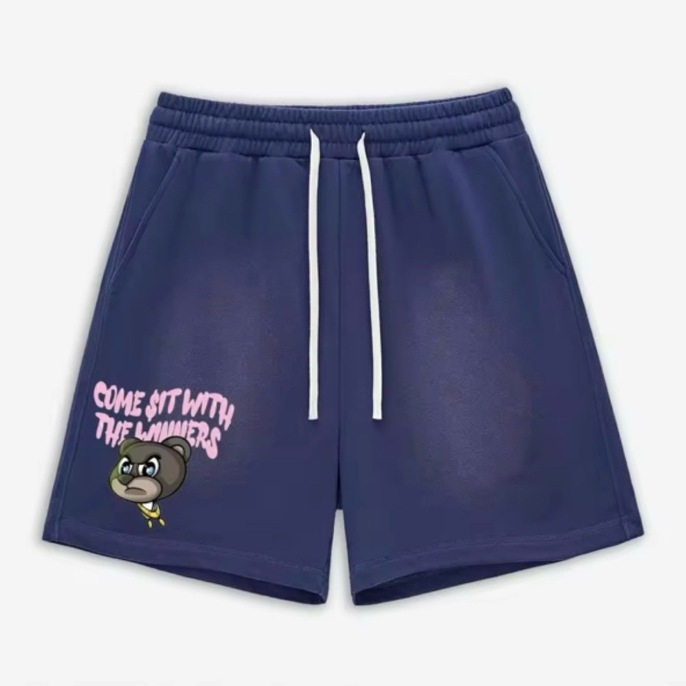 The Winning Team Couture luxurious fleece line shorts with a and Graphic Design